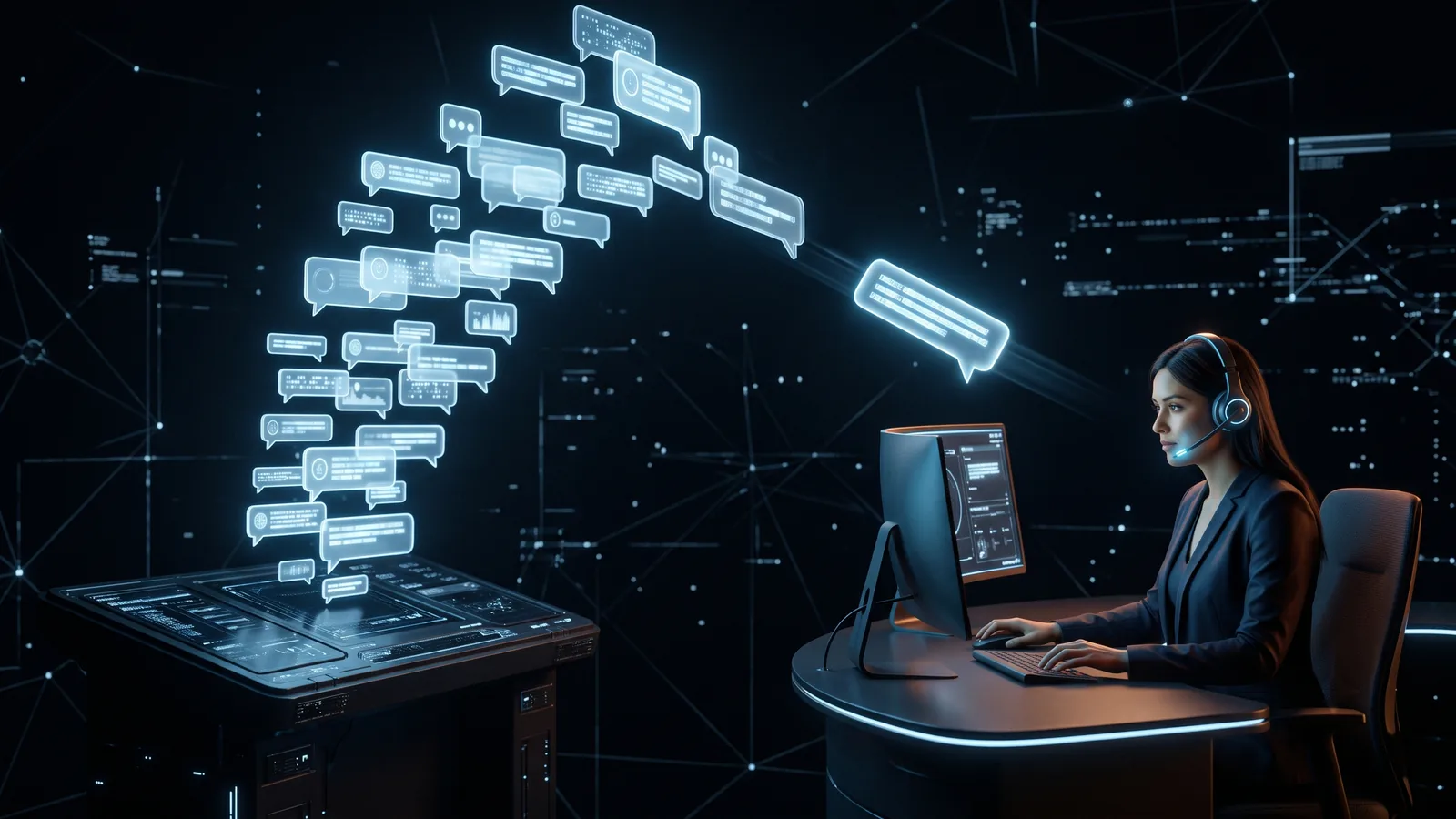 AI customer service handing a chat conversation off to a human support agent